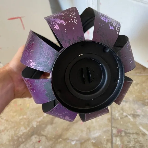 Whimsical Witch Candle Holder Metal Purple Green Halloween Decoration Decor - Picture 4 of 4